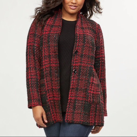 Lane Bryant Jackets & Blazers - Plaid Shimmer Jacket Lane Bryant Jackets & Blazers - Plaid Shimmer Jacket